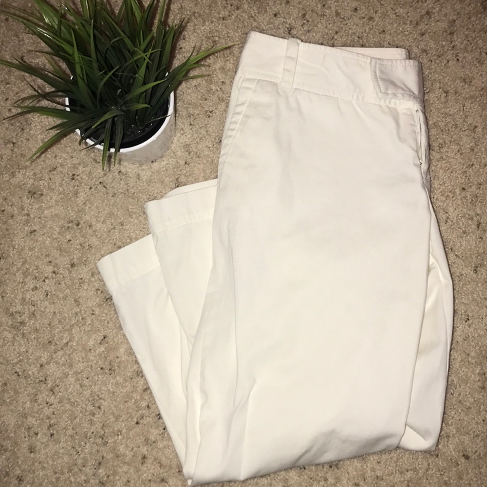 White cargo capris